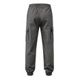 thumbnail image 6 of Ndbuld Boys' Cargo Jogger Pants Elastic Drawstring Waist Multi Pockets Casual Tapered Cuffed Kids Work Trousers Dark Gray 9-10 Years, 6 of 7