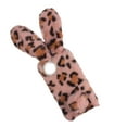 thumbnail image 2 of for iPhone 14 Plus Case for Girls, Luxury Women Cute Toy Warm Furry Fuzzy Soft Rabbit Ear Faux Fur Hair Plush Diamond Camera Frame Warm Winter Skin Case Cover for iPhone 14 Plus, Pink Leopard, 2 of 3