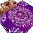 thumbnail image 2 of 5'x8' Area Rugs, Purple Boho Indoor Outdoor Area Rug for Living Room Bedroom, Vintage Ethnic Abstract Geometric Aesthetic Washable Bathroom Rugs Kitchen Floor Carpet Mats Home Decor Aesthetic, 2 of 8
