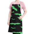 thumbnail image 5 of Black Halloween Bats with Green Apron-Garden Aprons for Women with Pockets-Cotton Linen Waterproof Kitchen Cooking Gardening Aprons Adjustable for Kitchen,Cooking,BBQ and Salon 32"x27", 5 of 7
