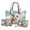 Blue - Cow Daisy, variant on Womens Fashion Tote Bag and Wallet Set Cartoon Pug Dog Print Shoulder Satchel Purse Lightweight Top Handle Handbag with Cosmetic Purse Pouch
