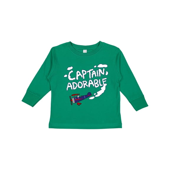 Inktastic Plane Captain Adorable Boys Long Sleeve Toddler T-Shirt