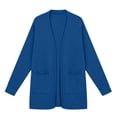 thumbnail image 4 of Women's V-Neck Open Front Mid-Length Knit Cardigan Ghalytn Long Sleeve Casual Outerwear with Pockets, 4 of 7