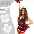 thumbnail image 5 of Dsseng 2 PCS Large White Hair Bows for Cheerleaders - 8” Cheer Bows with Ponytail Holder Elastic Band, 5 of 5