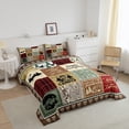 thumbnail image 2 of YST Kids Happy Camping Comforter Set Queen,Rustic Cabin Camper Bedding Set for Rv Bunks,Woodland Camping Quilt for Travel Trailer Room Decor,Buffalo Plaid Patchwork Comforter Set 3Pcs, 2 of 5