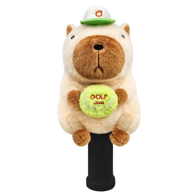 Cubierta para Cabeza de Palo de Golf Doble Capibara de Peluche Divertido