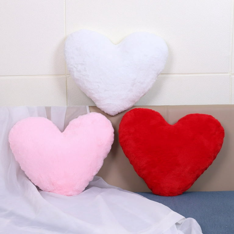 Heart Pillow for Valentine's Day, Shaggy Heart Shaped