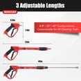 thumbnail image 4 of Pressure Washer Gun and Hose Kit, 25FT High Pressure Power Washer Hose with Spray Gun, Wand Extension, 5 Nozzle Tips, M22-14mm Fittings, 3600 PSI, 4 of 7