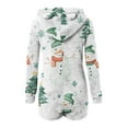 thumbnail image 5 of successthop Christmas Romper Adult Women Snowman Hooded with Cute Ear Fleece Sleepwear Fuzzy Shorts Warm Playsuit, 5 of 6