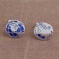 thumbnail image 3 of Gemelos World Map Globe de aleación esmaltada azul, 14,6 g, para hombre, 3 of 3