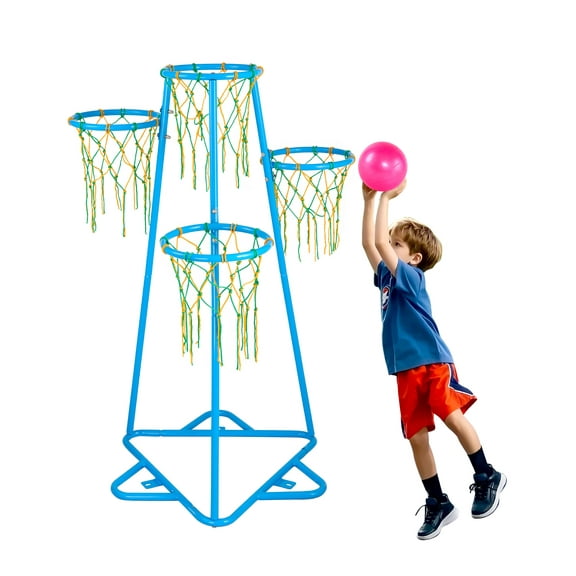 VEVOR Kids Basketball Hoop, 4-Hoop Child Basketball Hoops, Portable Basketball Stand with Adjustable Heights and 3 Balls,Indoor and Outdoor Basketball Toy Set for Children of All Ages,Boys & Girls