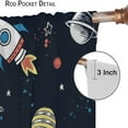 thumbnail image 3 of Cartoon Outer Space Curtains, Cute Galaxy Universe Cosmos Rocket Star Moon Space Graffiti Print Window Treatments for Kids Boys Girls Bedroom Living Room, 84" W X 84" L, 3 of 6