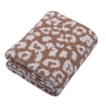 thumbnail image 1 of Manta de leopardo de media lana Manta de lana Manta de leopardo de punto Manta de jacquard de vellón Manta para la siesta en el sofá, 1 of 6