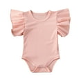 thumbnail image 1 of Bagilaanoe Newborn Baby Girl Boy Rompers Ruffle Short Sleeve Bodysuits 3M 6M 12M 18M Infant Casual One Piece Short Jumpsuit, 1 of 7