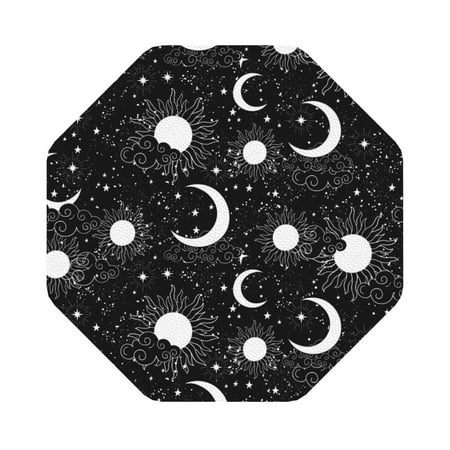

Zeuib Crescent and Stars Print Set of 6 Coasters for Drinks Glass & Cups Stain Protection Table Coaster Set Decorative Coffee Cup Coasters Housewarming Gift for Home Decor Octagon