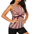 thumbnail image 2 of Balery Retro Bow Camiseta sin mangas estampada ligera para mujer, tops de entrenamiento sin mangas, camisetas de yoga transpirables de secado rápido.-X-Large, 2 of 7