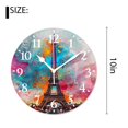 thumbnail image 2 of 10 Inch Wall Clock Battery Operated Silent Clock Decorative for Office, Kitchen, Outdoor, Living RoomRomantic Eiffel Tower Gorgeous, 2 of 4
