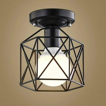 Retro Vintage Industrial Flush Mount Ceiling Light Mini Painting Metal Pendant Fixture For Hallway Stairway Bedroom Kitchen