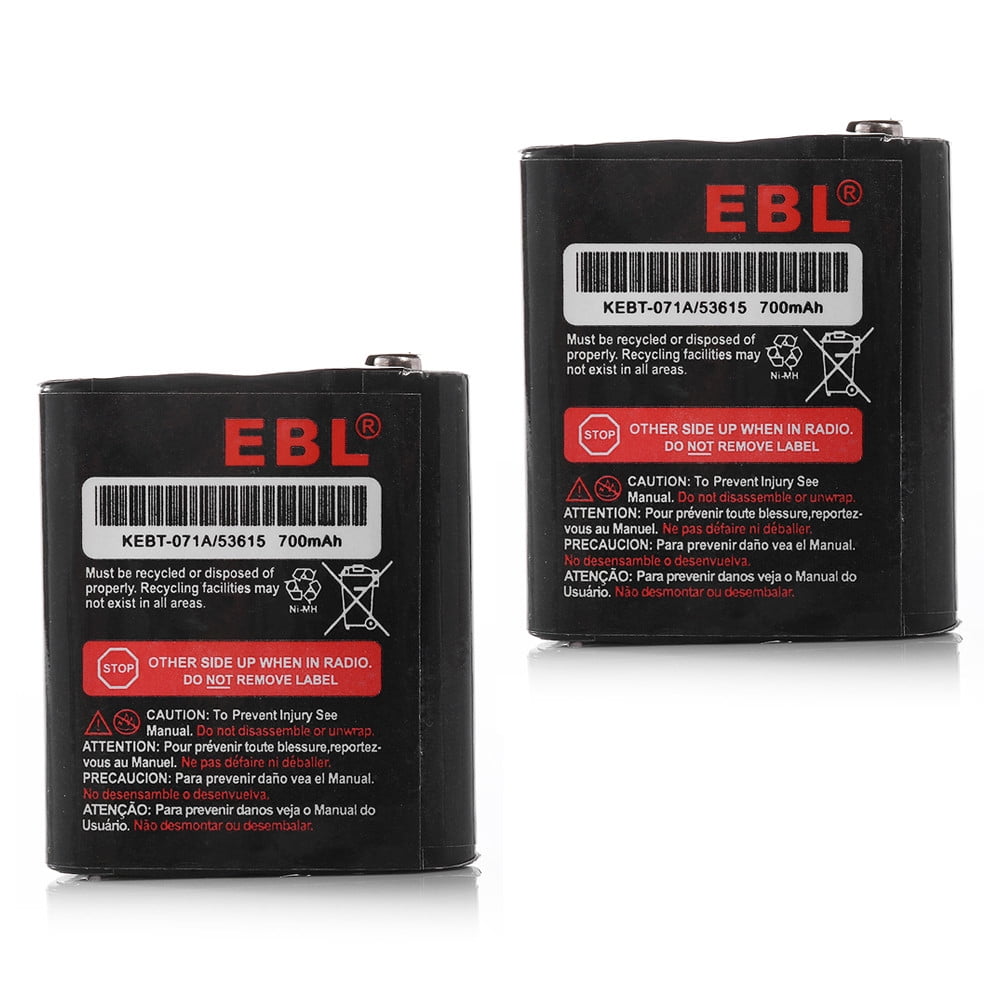 EBL 2-Pack 3.6V 700mAh Two-Way Radio Battery for Motorola 53615 m53615 ...