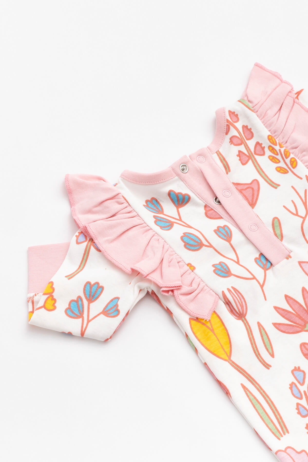 M+A by Monica + Andy Organic Cotton Long Sleeve Double Ruffle Romper, Sizes Newborn - 9 Months