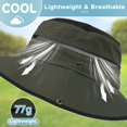 thumbnail image 4 of OZERO Sun Hat for Men Women: Fishing Hat Wide Brim UV Protection Bucket Boonie Hats Waterproof Summer Beach Hiking, 4 of 7