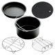 thumbnail image 3 of 10Pcs Air Fryer Accessory Kit Frying Baking Pan Rack Pizza Tray Pot Metal Holder Bread Bracket Cupcake Mould Set for 3.2QT-5.8QT Air Fryer, 3 of 5