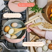 Beautiful by Drew Barrymore 12-Piece Cookware Set with EverGood Ceramic Nonstick Coating and Strainer Lids, Rose