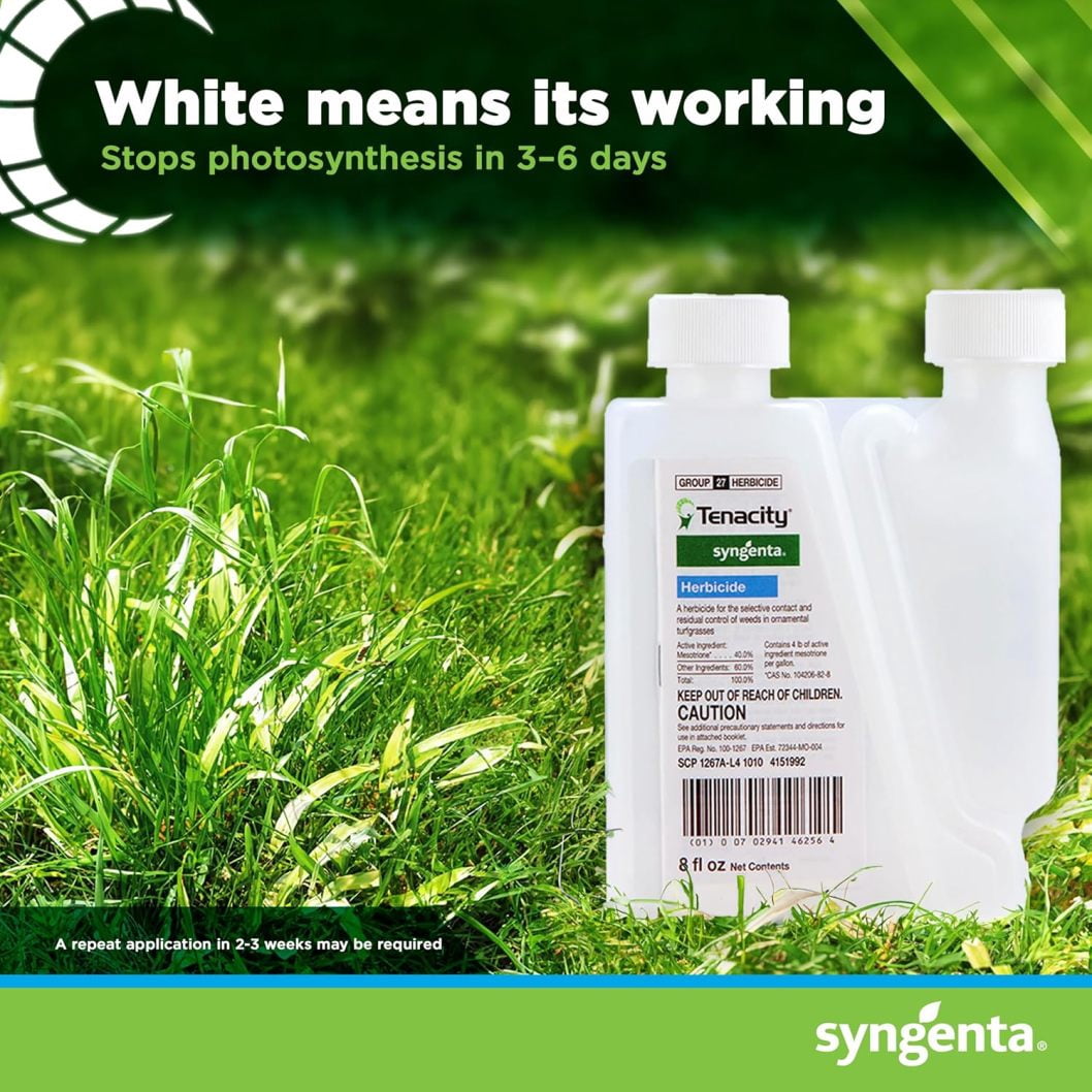 ZZJP Tenacity Herbicide - Pre-Emergent and Post-Emergent Weed Control, 8-oz. Liquid Weed Killer for Lawns and Turf Grasses, Active Ingredient Mesotrione Herbicide