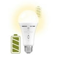 GE LED+ Backup Battery Light Bulb, Flashlight, 8 Watts, Soft White, A21