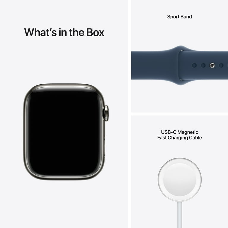Apple Watch Series 7 GPS + Cellular, 45mm Graphite Stainless Apple Watch Series 7 GPS + Cellular, 45mm Graphite Stainless