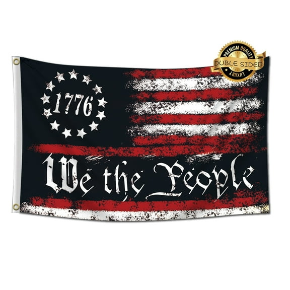 We The People 1776 Flag 3x5 Outdoor Banner,Funny Poster UV Resistance Fading & Durable Man Cave Wall Flag with 4 Brass Grommets for College Dorm Room Decor