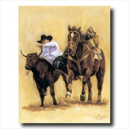 Cowboy Rodeo Bull Dog Western Wall Picture Art