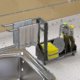 thumbnail image 4 of Soporte para esponja para fregadero, soporte para esponja con ventosa, almacenamiento para fregadero con toallero, bandeja extraíble, encimera adhesiva, soporte para esponja de acero inoxidable, óxido, 4 of 5