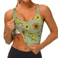 thumbnail image 3 of Fuzoiu Sage Green With Sunflowers Print Women's Sports Vest,U-Back Sports Tank,Gym Vests,Athletic Sleeveless Shirts,Exercise Undershirts,Yoga, Gym, and Dance Wear-Medium, 3 of 8