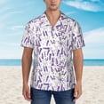 thumbnail image 4 of Lsque Lavender Flowers pattern Hawaiian Shirt for Men, Unisex Summer Beach Casual Short Sleeve Button Down Shirts-Small, 4 of 9