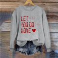 thumbnail image 1 of Meichang Chandails en Molleton de Vacances pour Femmes, Chandail en Molleton de la Saint-Valentin, Imprimé Cœur d'Amour Mignon, Pull à Manches Longues, Col Rond Décontracté, Cadeaux de Vacances, 1 of 4