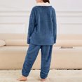 thumbnail image 3 of zbxnLI Girls Fleece Sherpa Pajamas Sets 2 Piece Warm Winter Fuzzy Sweatshirt Pants Loungewear Outfits, 3 of 8