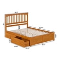 thumbnail image 6 of AFI Mission Queen Wood Platform Bed with Footboard and Storage Drawers, Light Toffee, 6 of 6