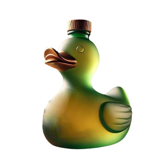 Ruanlalo Duck Whiskey Bottle Glass Animal Decanter Fun Duck Shape Wine Bottle 100ml Capacity Artistic Decanter Decoration for Bar Home Office