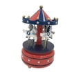 thumbnail image 4 of Caja de música de carrusel de madera para Navidad, decoración navideña, caja de música multifuncional con cuerda para decoración del hogar, regalos pa Azul, 4 of 9