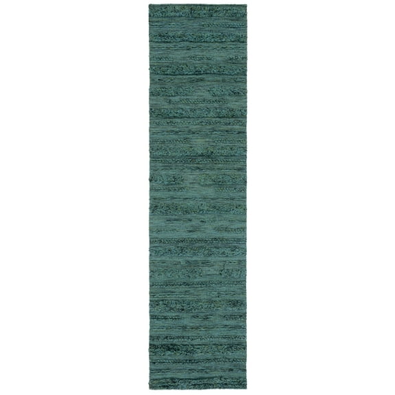 SAFAVIEH Vermont Zavanna Striped Runner Rug, Dark Green/Black, 2'3" x 9'