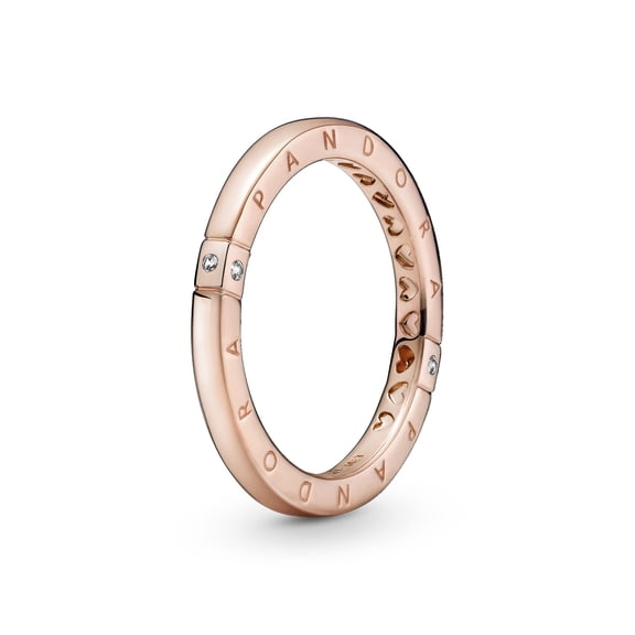 PANDORA Logo & Hearts Ring, Pandora Rose, Size: EUR-58, US-8.5 - 189482C01-58