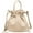 Apricot, variant on Kukuzhu Women's Drawstring Bucket Bag Soft Leather Pleated Pop Fashion One-shoulder Cross-body Bag Vintage Versatile Tote Bag