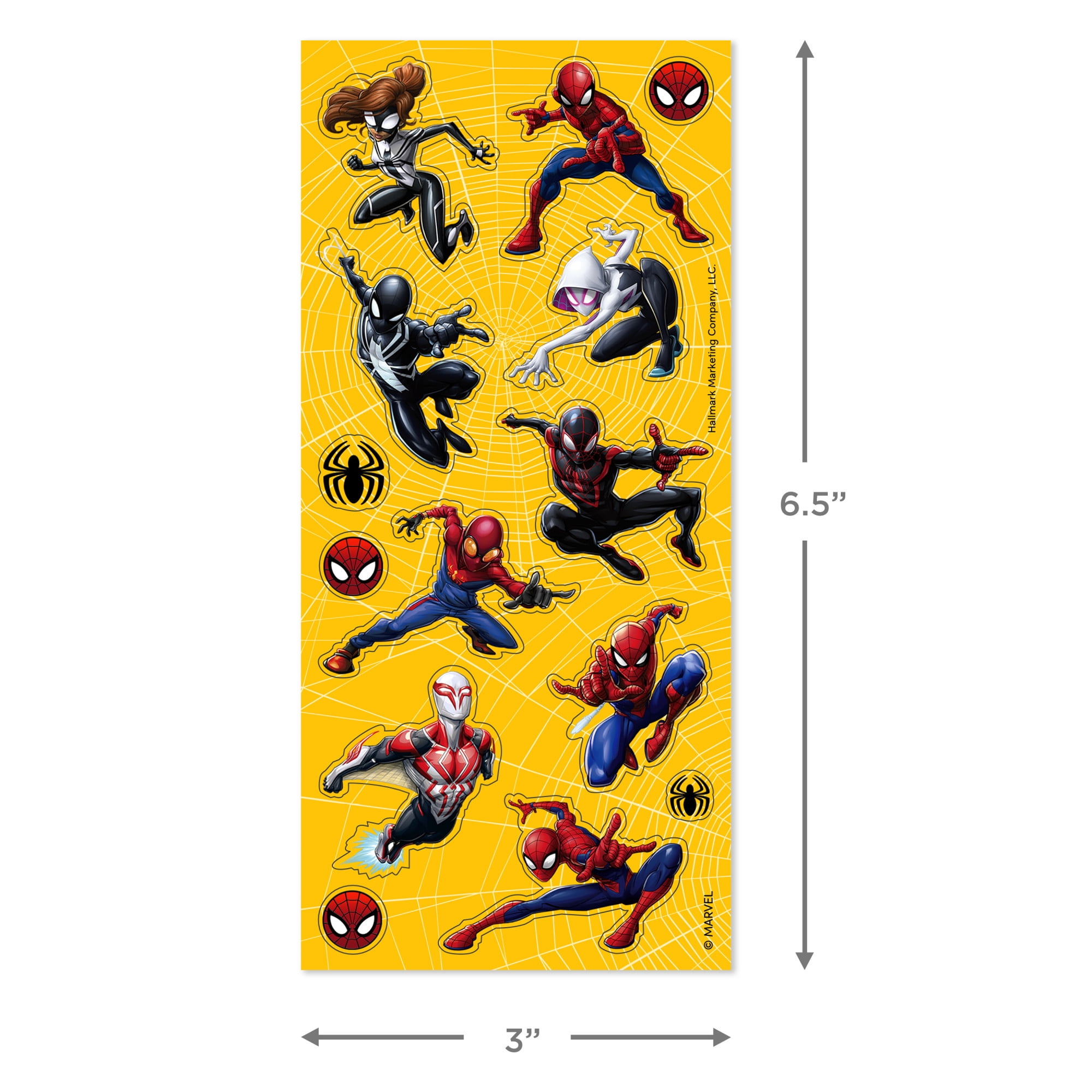 Hallmark Marvel Stickers (Spider-Man), 2 Sheets