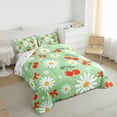 thumbnail image 3 of Castle Fairy Kids Teens Adults Cartoon Bowknot Cherry 3 Pieces Queen Comforter Set,Spring Garden Ultra Soft Bedding Sets,Chic Floral Flowers Daisy Bedding Comforter Set Breathable, 3 of 8