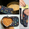 thumbnail image 5 of Yayeee Oven Mitts and Pot Holder Set of 2 Heat Resistant Kitchen Gloves Baking Hot Pad, Dark Blue Christmas, 5 of 5