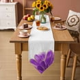 thumbnail image 5 of Table Runners 36 Inches Long, Purple Gold Cotton Linen Kitchen Dining Coffee Table Runner for Party Home Decor, Abstract Flower Ombre Aesthetics Paint Tabletop Dresser Scarves Runner 13x36 Inch, 5 of 9