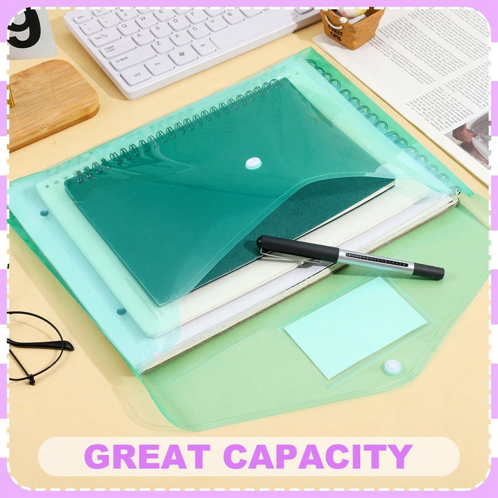 Sixwipes Plastic File Folders with Snap Closure, 24-Pack photo 4