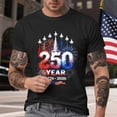 thumbnail image 2 of UngA 4th of July Shirts for Men 250th Anniversary Independence Day Short Sleeve Tees Tops Patriotic American Flag Man T Shirt (Black,L), 2 of 8