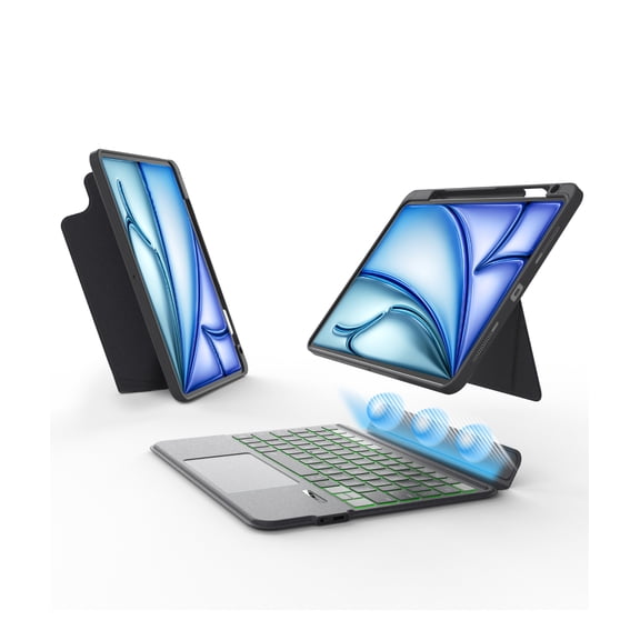 EIP Magnetix Keyboard Case for iPad Air 11 inch M4/M3/M2, 5th/4th Gen, iPad Pro 11" 1-4th, with Patented Stylus Shortcuts, Adjustable Stand, Detachable Keyboard, Backlit [Not for Pro 11 M4]